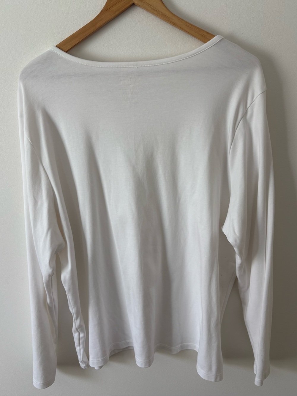 L.L.Bean Supima Cotton Long Sleeve Tee Shirt Size 2X White Soft Essential Comfy - Picture 6 of 7